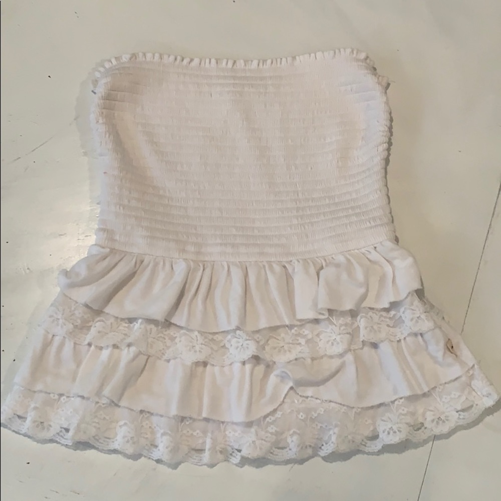 Tube top with lace details